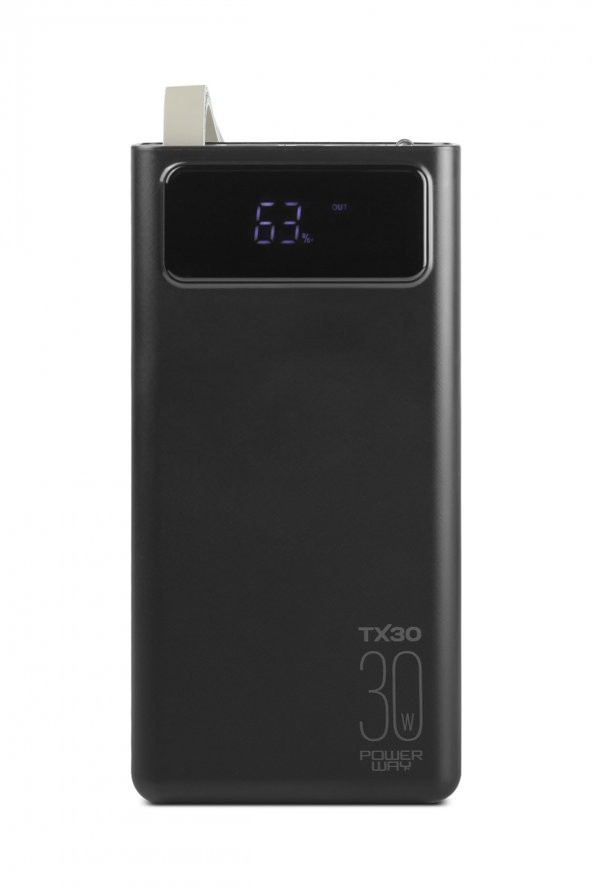 Powerway TX30 Siyah Led Işıklı Dijital Göstergeli 30.000 mAh (Gerçek 30.000 mAh Garantili) Powerbank - 2