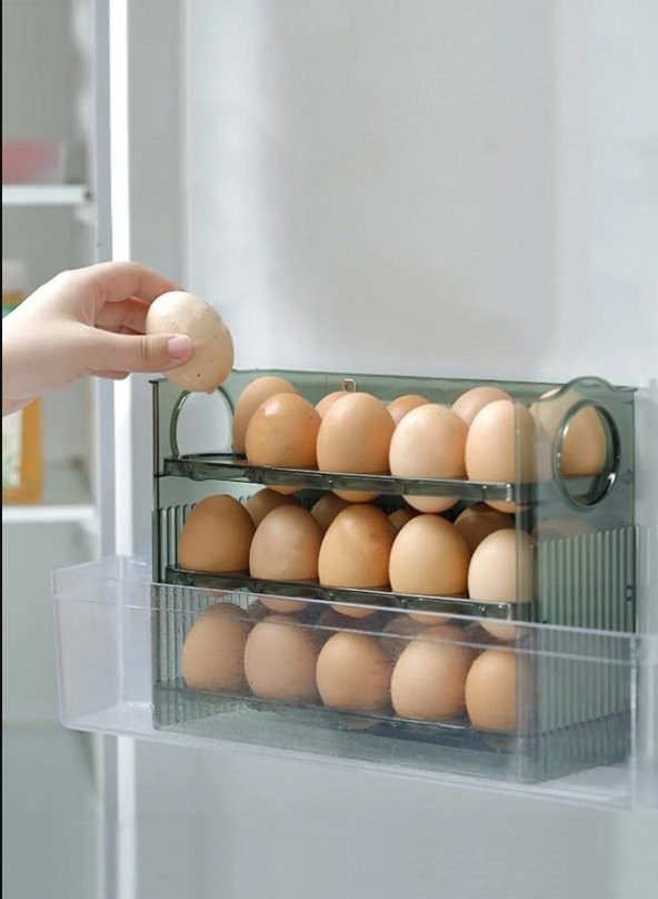 30 Bölmeli 3 Katlı Yumurtalık Buzdolabı Yumurta Organizeri Saklama Kabı