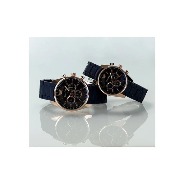 Sevgili Kol Saatleri Silikon Lacivert Kordon Rose Kasa SPEC00024