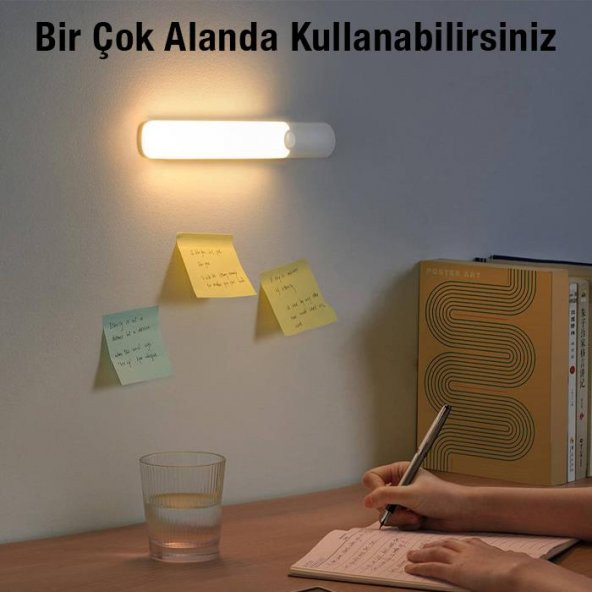 Baseus 3 Kademeli Hareket Sensörlü 1200Mah Bataryalı Gece Lambası, Dolap, Masa,Mutfak, Banyo Lambası - 4
