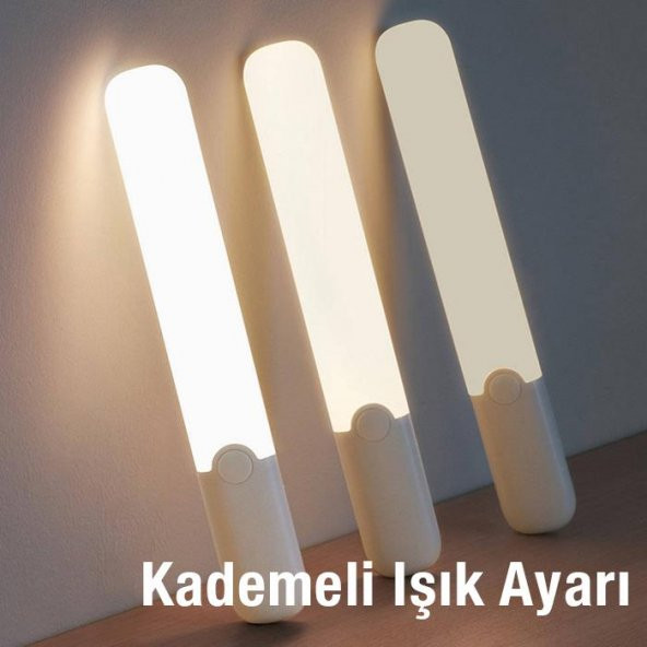 Baseus 3 Kademeli Hareket Sensörlü 1200Mah Bataryalı Gece Lambası, Dolap, Masa,Mutfak, Banyo Lambası - 6