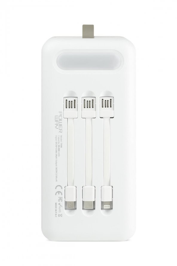Powerway 80.000 Mah Kablolu Dijital Göstergeli Gerçek 80.000 Mah Garantili Işıklı Kamp TX80 Beyaz Powerbank - 2