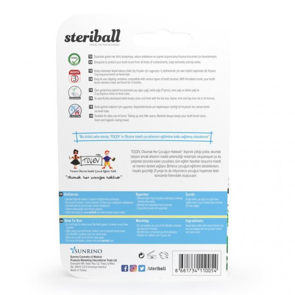 Steriball Diş Fırçası Koruma Kabı-Turuncu - 2