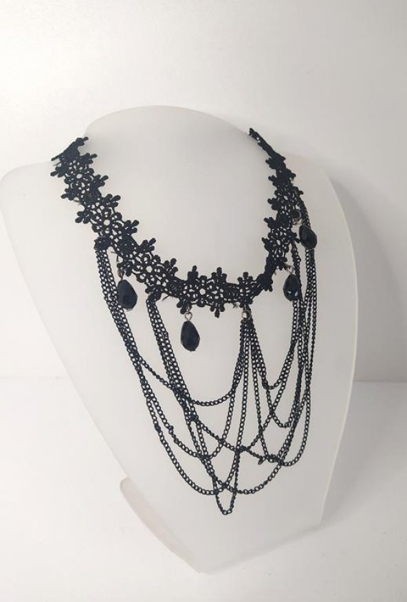 Kolye Gerdanlık Kadın Choker Bohem Kolyeler El Yapımı Uzun Püskül Boncuklar Bayan Kolye Takı Tasma - 2