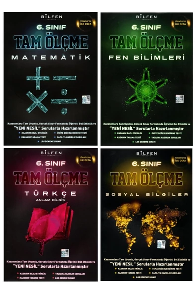 Bilfen 6. Sınıf Matematik Fen Türkçe Sosyal Tam Ölçme Seti 4 Kitap