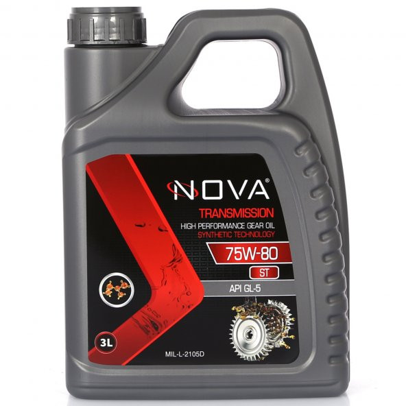 Nova 75W-80 ST 3 Litre Sentetik Şanzıman Yağı API: GL-5