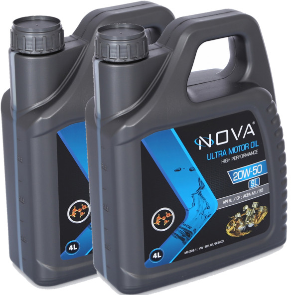 Nova 20W-50 4 Litre Motor Yağı Benzin, Lpg, Dizel (2 ADET)