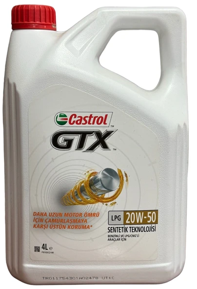 Castrol GTX LPG 20W-50 Sentetik Motor Yağı 4 Litre - Benzinli ve LPG/CNG'li Araçlarda