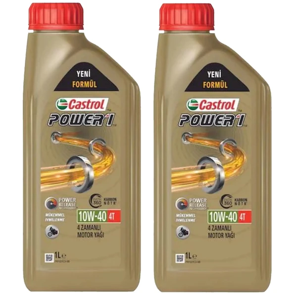 Castrol Power 1 4T 10W-40 4 Zamanlı Motosiklet Yağı 2 X 1 Litre