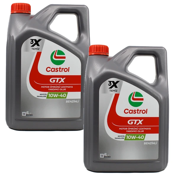 CASTROL GTX 10W-40 A3/B4 Sentetik Motor Yağı 2 x 4 Litre ürün görseli