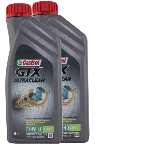 CASTROL GTX 10W-40 A3/B4 Yarı Sentetik Motor Yağı 2 x 1 L