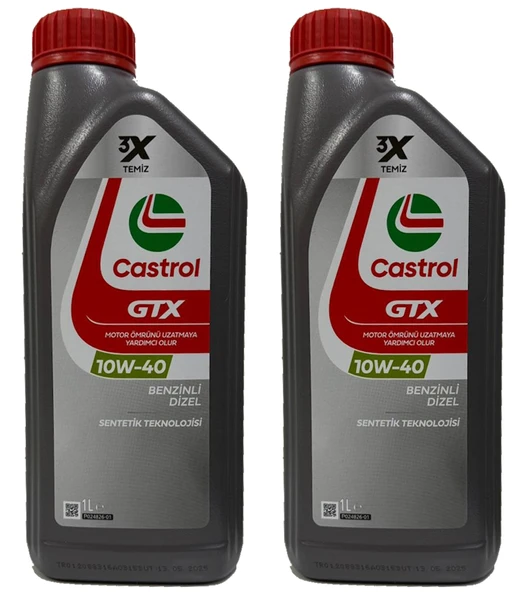 CASTROL GTX 10W-40 A3/B4 Yarı Sentetik Motor Yağı 2 x 1 Litre ürün görseli