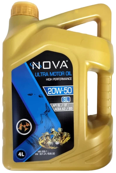 Nova 20W-50 4 Litre Motor Yağı Benzin, Lpg, Dizel Uyumlu