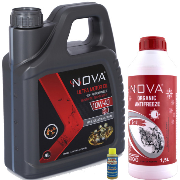 Nova 10W-40 4 Litre Motor Yağı Benzin, Lpg, Dizel +1.5Lt Antifriz