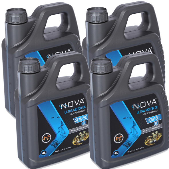 Nova 20W-50 4 Litre Motor Yağı Benzin, Lpg, Dizel (4 ADET)