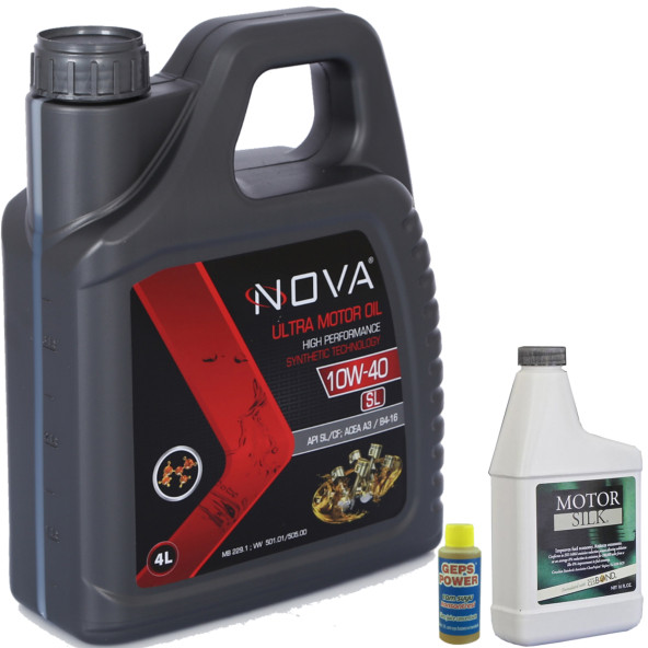Nova 10W-40 4 Litre Motor Yağı Benzin,Lpg,Dizel +Motor Silk Katkı