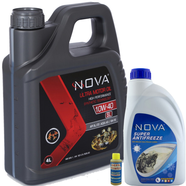 Nova 10W-40 4 Litre Motor Yağı Benzin, Lpg, Dizel +1Lt Antifriz