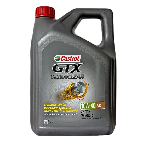Castrol GTX Ultraclean 10W-40 Motor Yağı 4 Litre - MB 229.1, VW 501 01/ 505 00, Fiat 9.55535-D2/G2