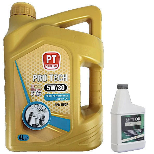 Petro Time 5W-30 Motor Yağı 4 Litre + Motor Silk Motor Koruyucu Katkı