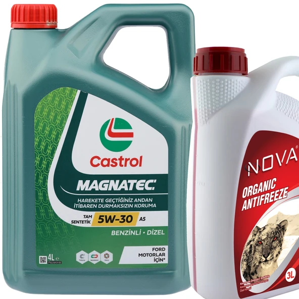 Castrol Magnatec A5 5W-30 Motor Yağı 4 Litre + K. Antifriz 3 L