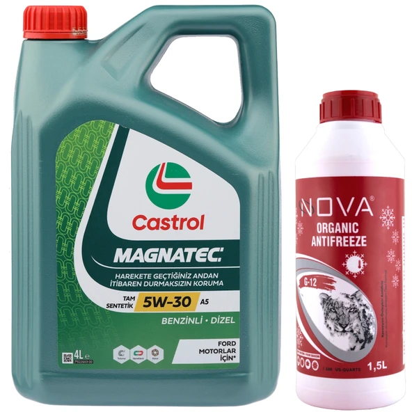 Castrol Magnatec A5 5W-30 Motor Yağı 4 Litre + K. Antifriz 1.5 L