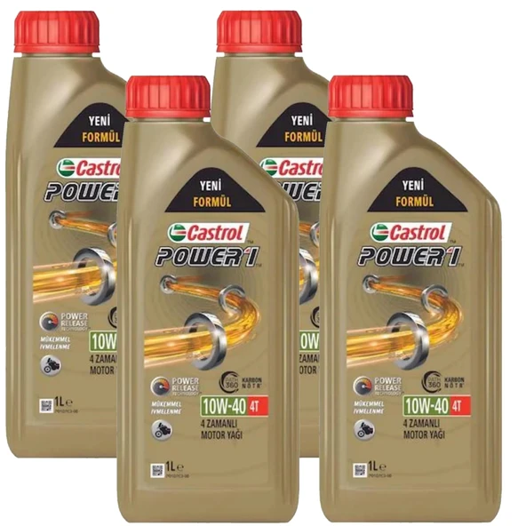 Castrol Power 1 4T 10W-40 4 Zamanlı Motosiklet Yağı 4 X 1 Litre