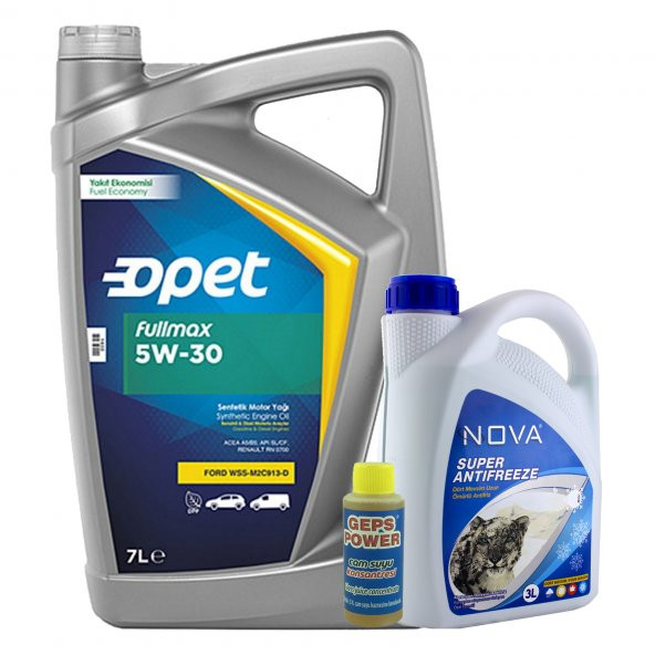 Opet Fullmax 5W-30 Sentetik Motor Yağı 7 L + 3 L Antifriz