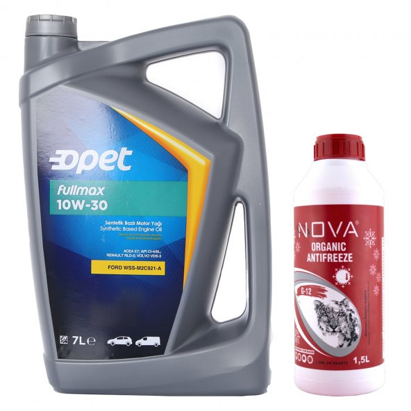 Opet Fullmax 10W- 30 Sentetik Motor Yağı 7 L + 1500 ML Antifriz