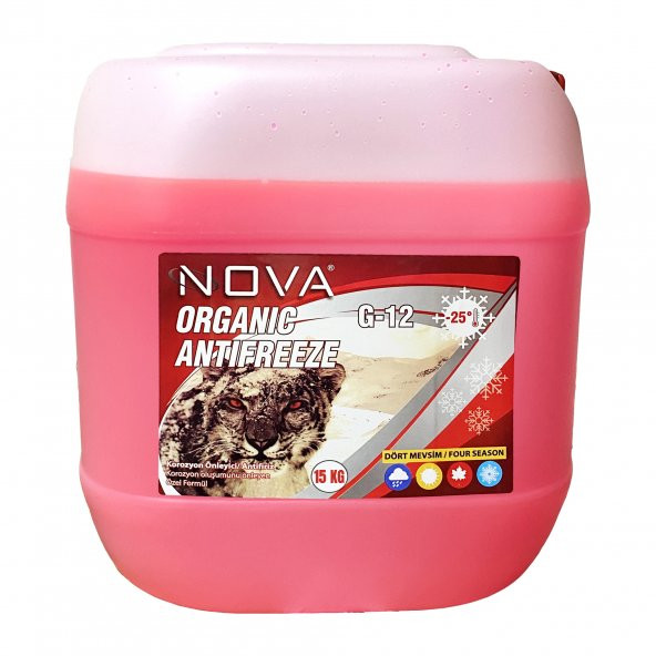 Nova Organik Kırmızı Antifriz -25 Derece 15 KG (Teneke / Bidon) No: 16