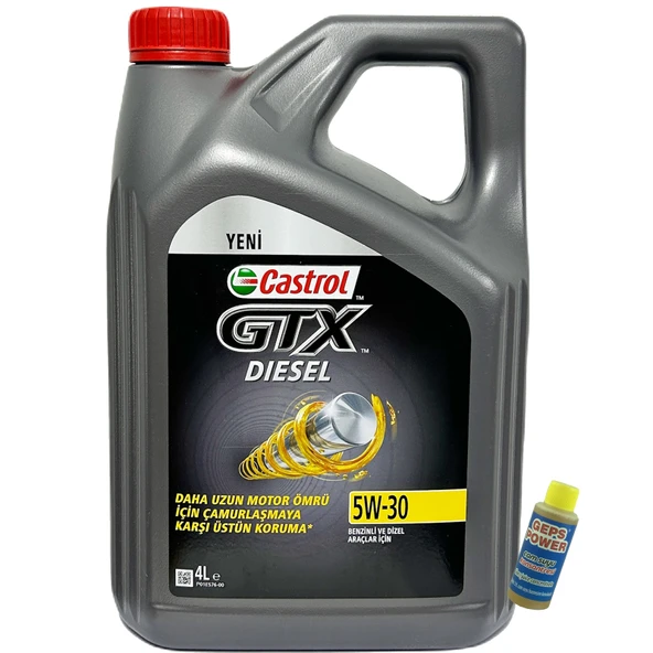 Castrol GTX Diesel 5W-30  ACEA C2 Motor Yağı 4 Litre + Cam Sabunu 80 ML