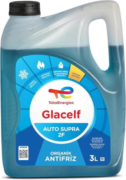 Total Glacelf Eco Bs 2F Organik Mavi Antifriz 3 Litre Konsantre