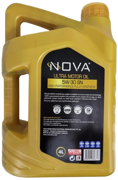 Nova 5W-30 Sn Tam Sentetik Motor Yağı 4 L - 2