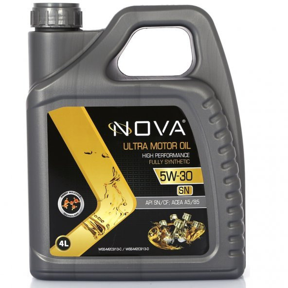 Nova 5W-30 SN Tam Sentetik Motor Yağı 4 L