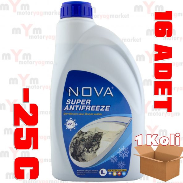 Nova -25 Derece Yeşil Antifriz 1 Litre (16 ADET)