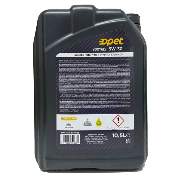 Opet Fulmax 5w30 Dpf Motor Yağı 10.5 Litre Üretim Tarihi : 2025 - 2