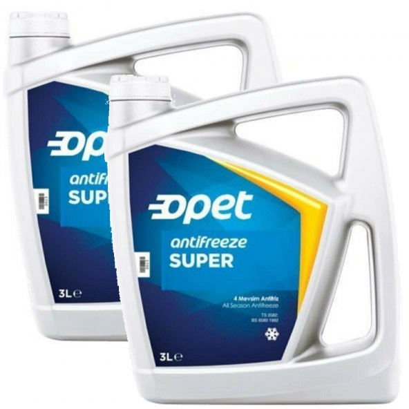 Opet Super Konsantre Mavi Antifriz 3 Litre  (2 Adet) - Su ile 6 litre -37C Antifriz Olur