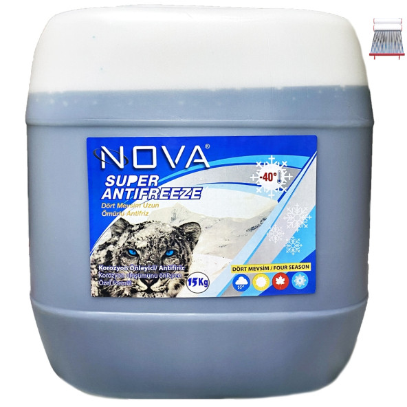 Nova -40 Derece Yeşil Antifriz 15 KG Teneke / Bidon -Güneş Enerji ve Kalorifer Sistemleri Uyumlu No:16