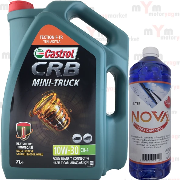 CASTROL Crb Mini-Truck 10W-30 CH-4 Motor Yağı 7 Litre + Cam Suyu 1 L