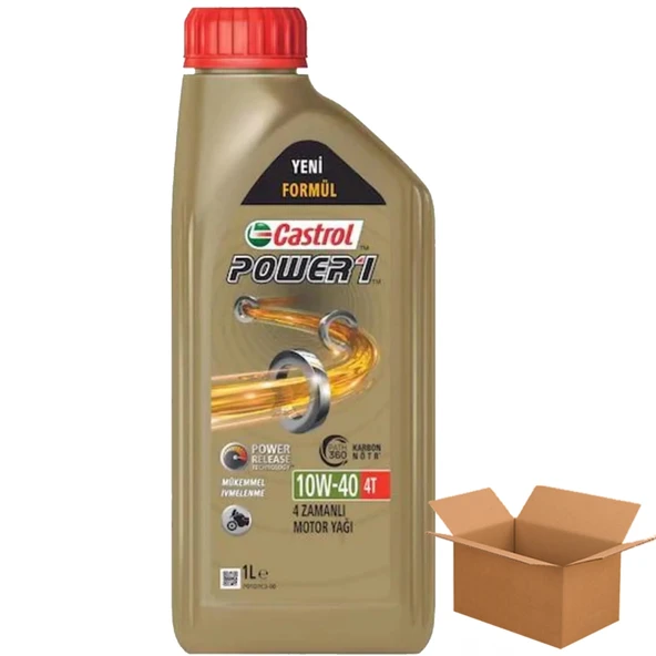 Castrol Power 1 4T 10W-40 4 Zamanlı Motosiklet Yağı 12 X 1 Litre (1 Koli)