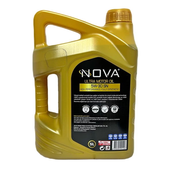 Nova 5W-30 5 Litre Tam Sentetik Motor Yağı API: SN - 2