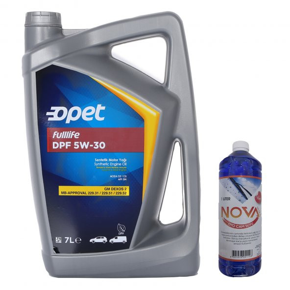 Opet Fulllife DPF 5W-30 Sentetik Motor Yağı 7 L +  1LT Oto Cam Suyu