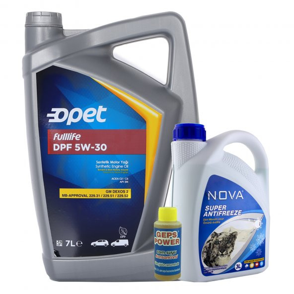 Opet Fulllife DPF 5W-30 Sentetik Motor Yağı 7 L + 3 L Antifriz