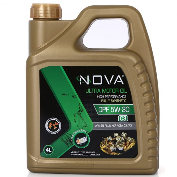 Nova 5W-30 4 Litre Tam Sentetik Motor Yağı -API: C3 DPF