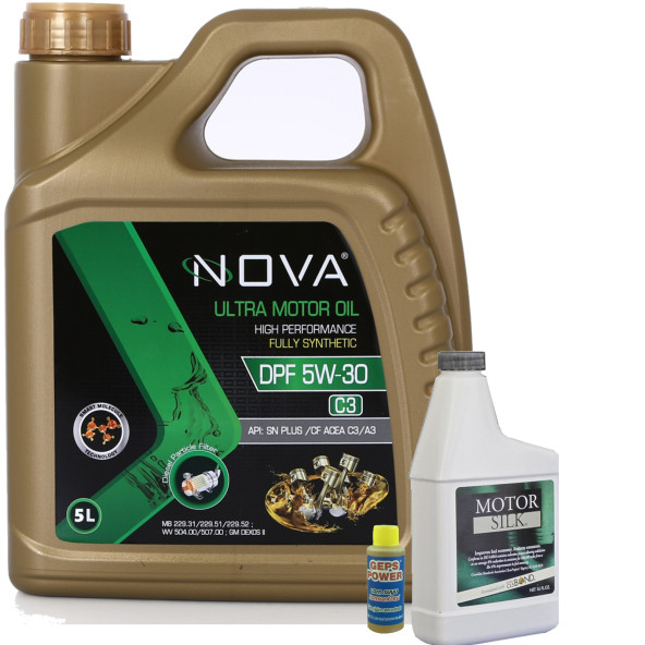 Nova 5W-30 5 Litre Motor Yağı +Motor Silk Bor Katkı