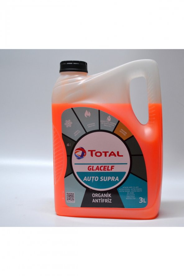 Total Glacelf Auto Supra Kırmızı Organik Antifriz 3 Litre Konsantre (Su ile 6L -37C)
