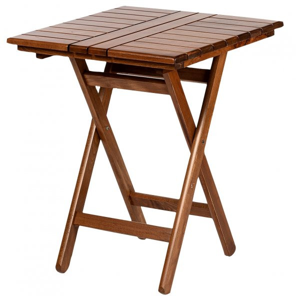 London Atina Katlanır Ahşap Bahçe Balkon Seti: 60x60 Masa + 2 Sandalye Takım - 4
