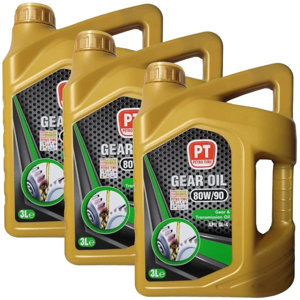 Petro Time 80W-90 Diferansiyel ve Şanzıman Dişli Yağı 3 X 3 Litre