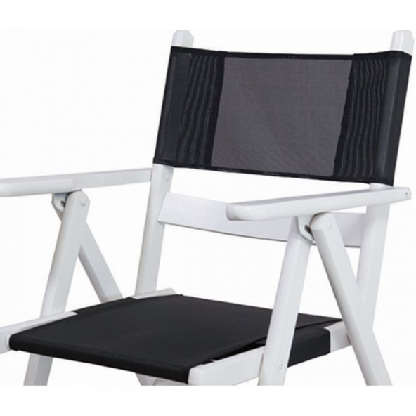 Marmaris ve Atina Sandalyeler İçin Oturum ve Sırt Minderi- Siyah PVC