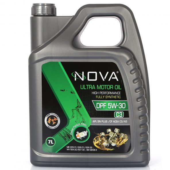 Nova 5W-30 7 Litre Tam Sentetik Motor Yağı API: C3 DPF