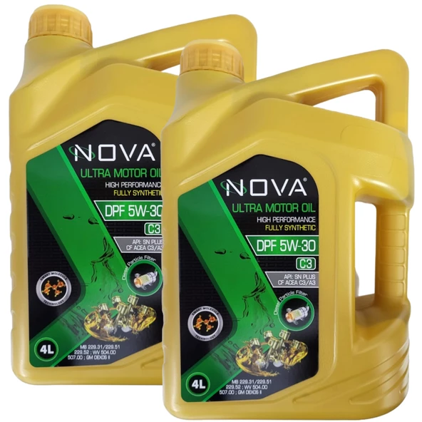 Nova DFP C3 5W-30 4 Litre Tam Sentetik Motor Yağı (2 Adet)